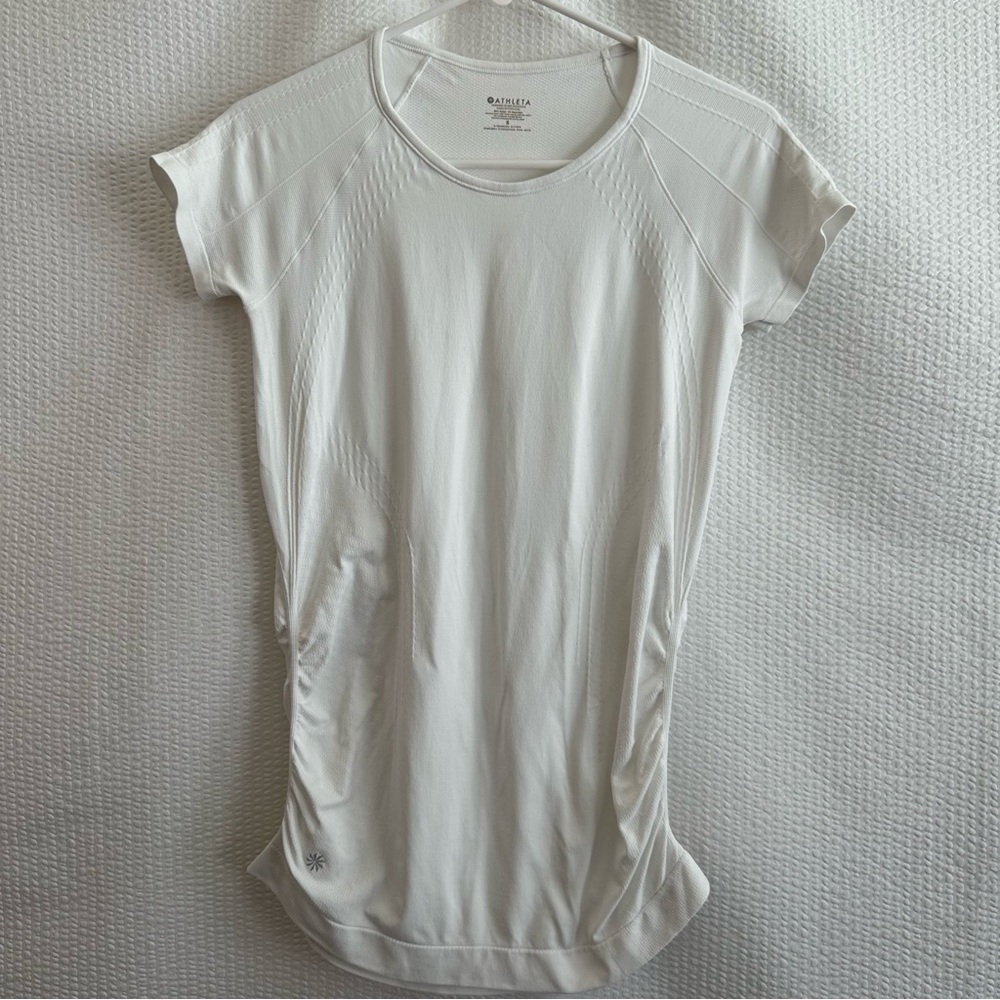 Athleta Speedlight White Running Tee Short Sleeve Athletic Shirt Women’s Small